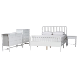 Baxton Studio Lucera 5-Piece Bedroom Set, Queen, White
